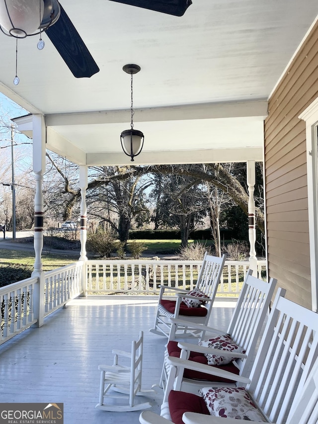 view of patio featuring a porch