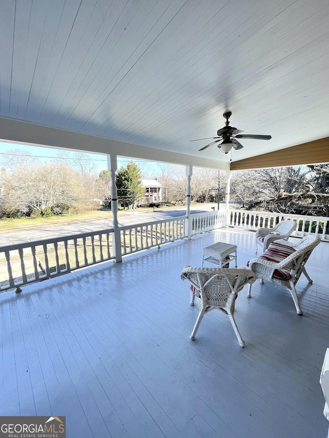 view of patio / terrace with ceiling fan