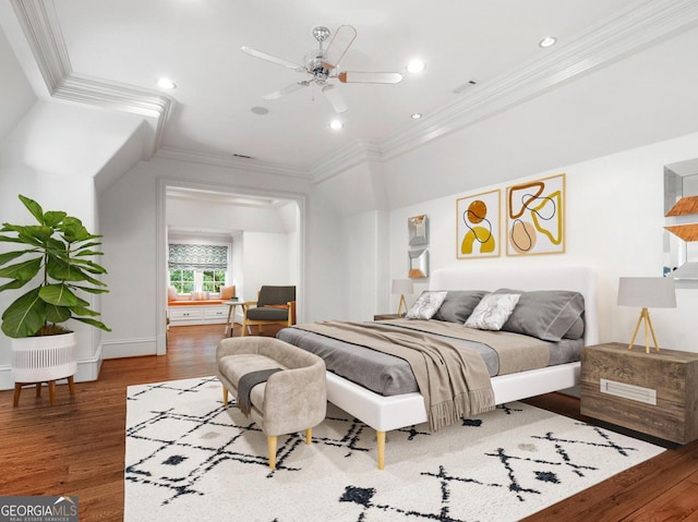 4345 Mount Paran Pkwy NW, Atlanta, GA 30327 - bedroom featuring crown molding, wood finished floors, recessed lighting, and baseboards