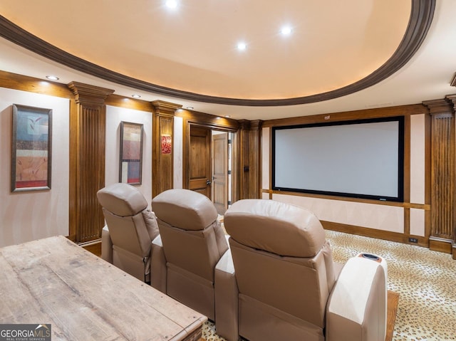 4345 Mount Paran Pkwy NW, Atlanta, GA 30327 - cinema room featuring decorative columns and recessed lighting