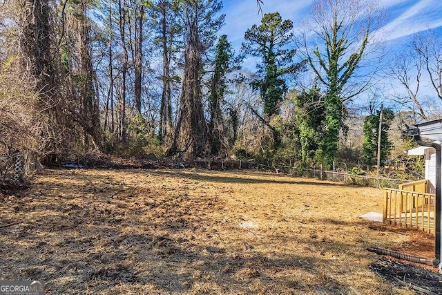 view of yard featuring fence