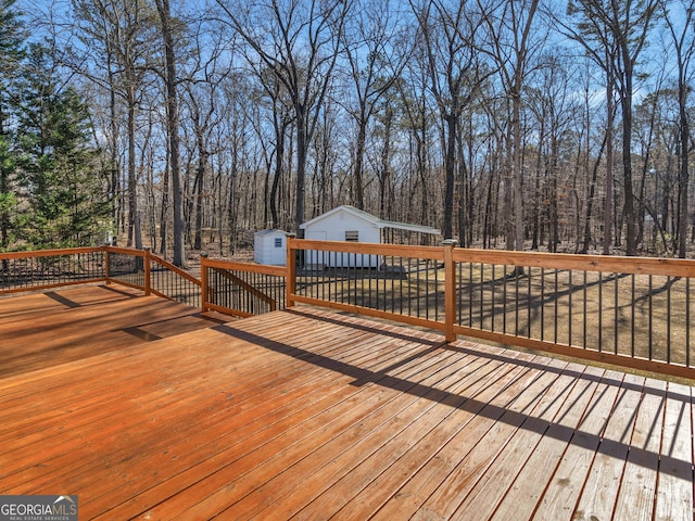 deck with a storage unit