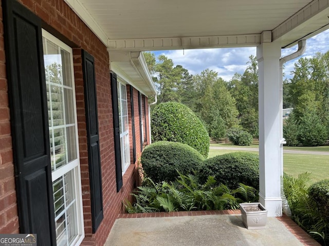 view of patio / terrace featuring covered porch