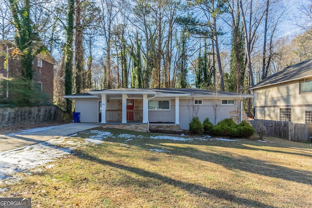 1883 La Mesa Ln, Decatur, GA 30032 - ranch-style home with covered porch and a front lawn