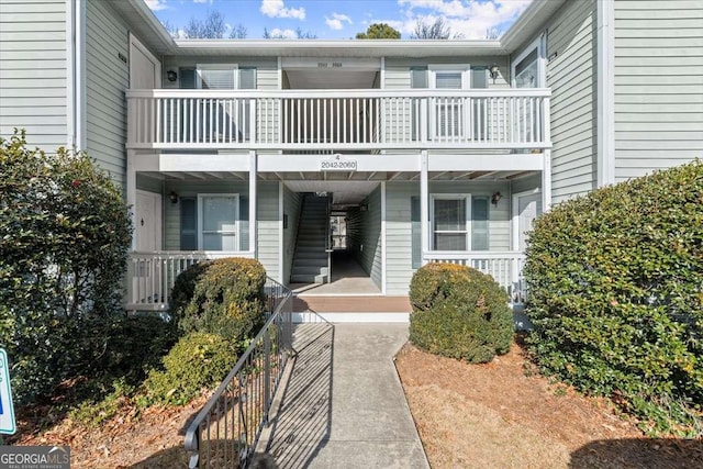 exterior space with a balcony