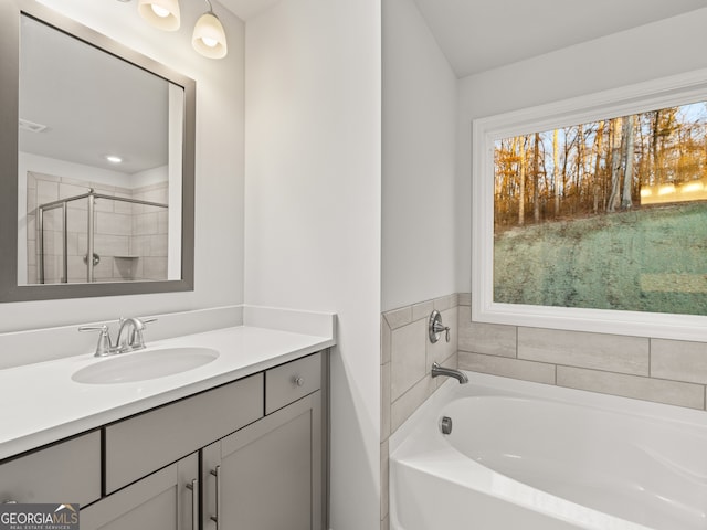 42 Parkview Dr, Dallas, GA 30157 - bathroom with vanity and separate shower and tub