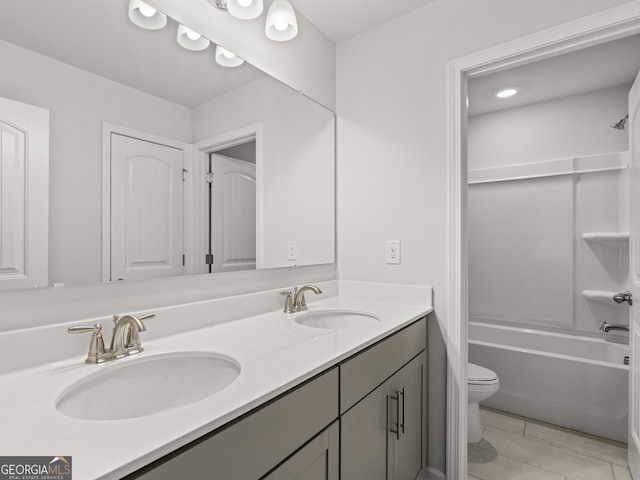 42 Parkview Dr, Dallas, GA 30157 - full bathroom featuring shower / bathing tub combination, toilet, and vanity