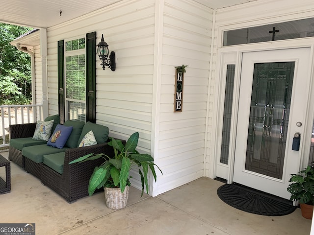 entrance to property with a porch