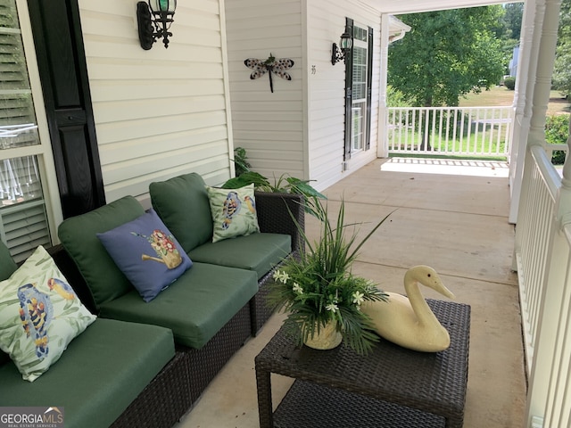 view of patio with a porch