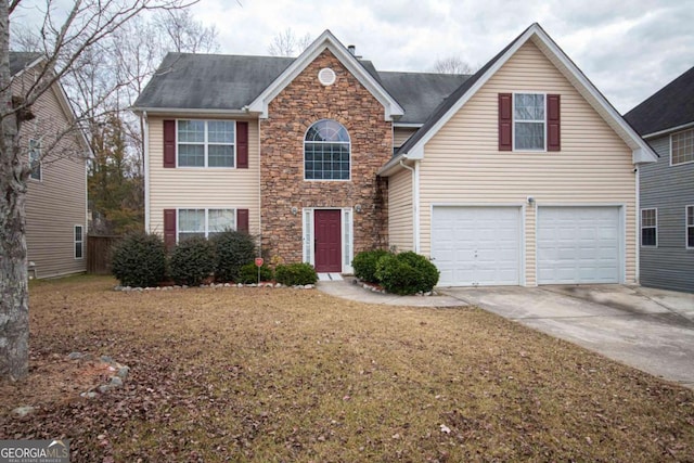 front facade featuring a garage