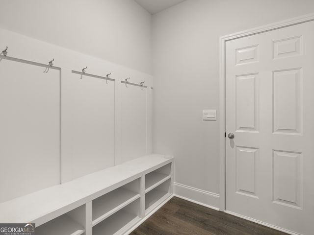 mudroom featuring dark hardwood / wood-style floors