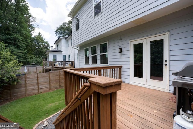 deck with area for grilling