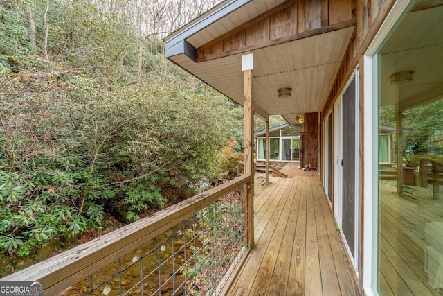 view of wooden deck