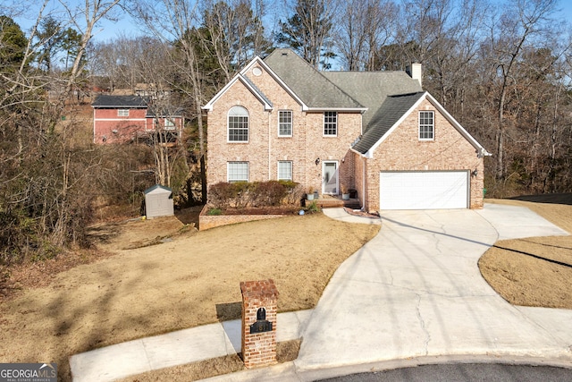 view of front property with a garage