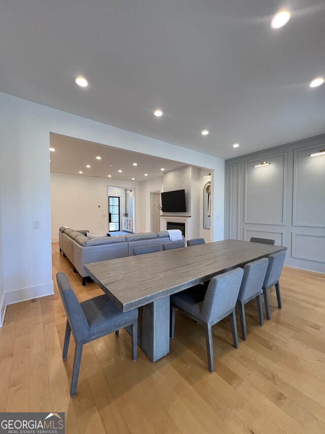 dining area featuring light hardwood / wood-style floors