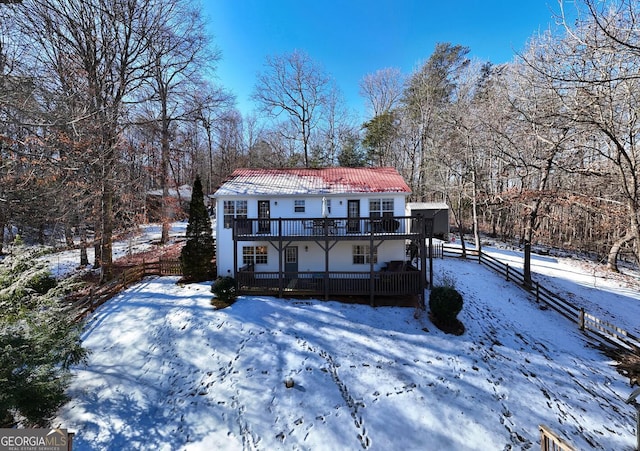 view of front of house featuring a deck