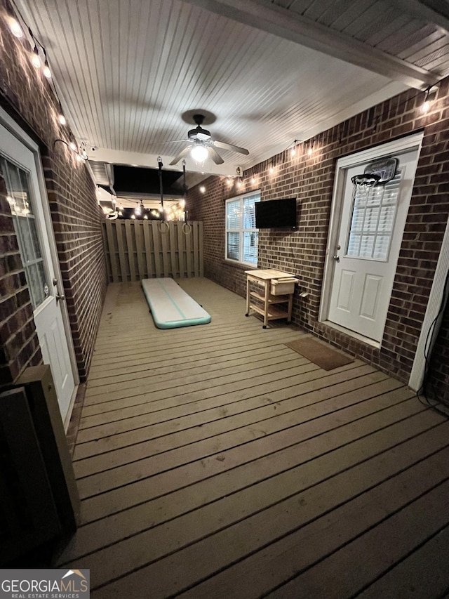 deck with ceiling fan