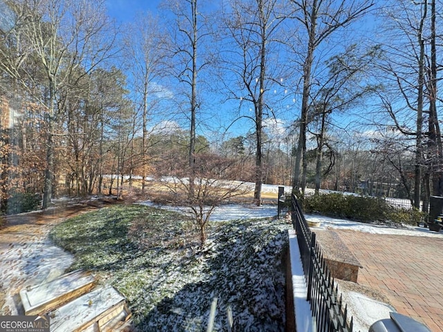 view of snowy yard