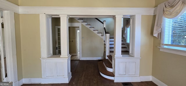 interior space with hardwood / wood-style floors