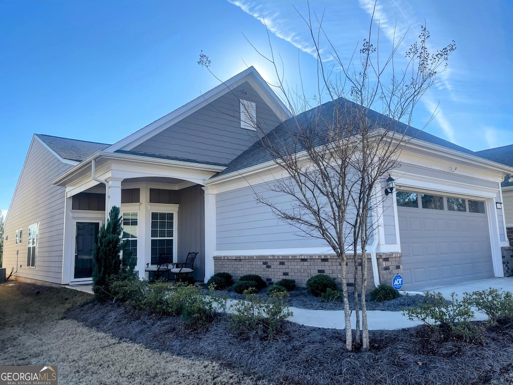 view of front of house with a garage