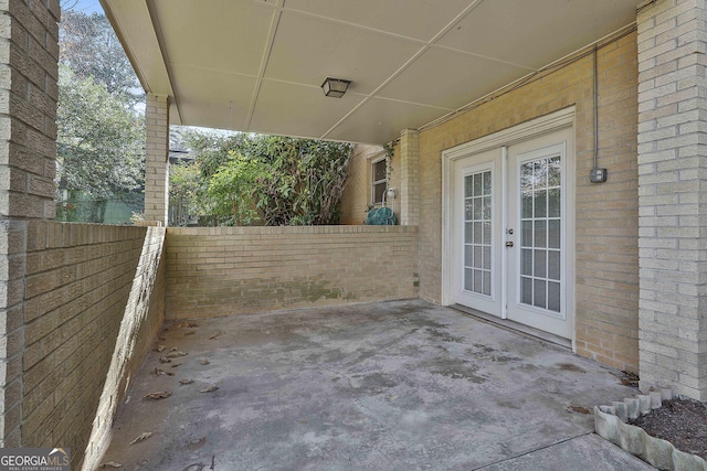 view of patio featuring french doors