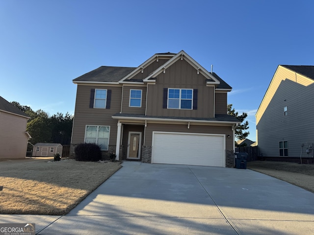 view of front facade with a garage