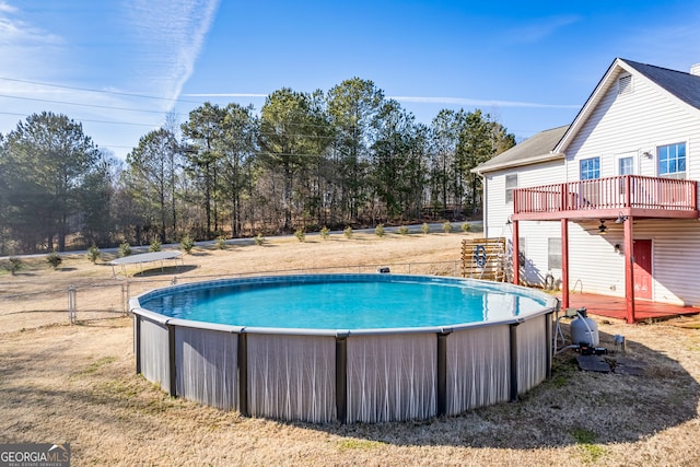 view of pool with a deck