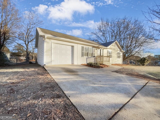 single story home featuring a garage