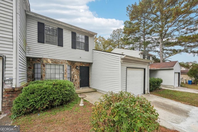 view of front of house with a garage