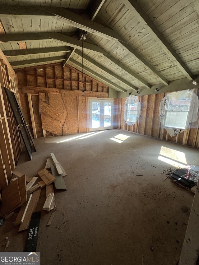 view of unfinished attic