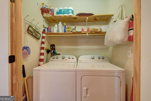 washroom featuring separate washer and dryer