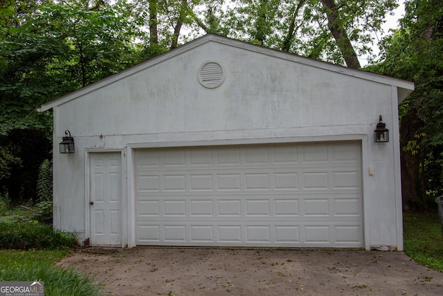 view of garage