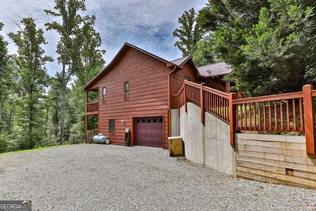 view of home's exterior featuring a garage