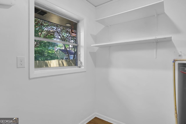 spacious closet with water heater