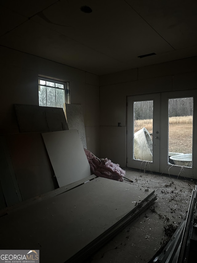 miscellaneous room featuring french doors