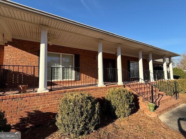 exterior space with covered porch