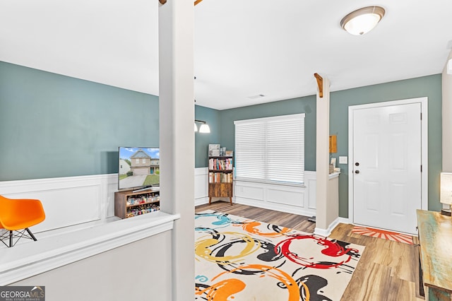 foyer with hardwood / wood-style floors