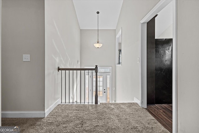 206 Glacier Ct, Carrollton, GA 30117 - hallway with baseboards and an upstairs landing