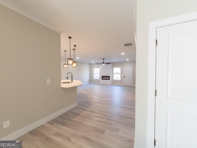 4392 Navajo Ln SE, Acworth, GA 30102 - interior space with light wood finished floors, baseboards, visible vents, and recessed lighting
