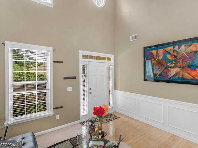 entrance foyer with a towering ceiling