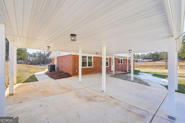 view of patio with central AC