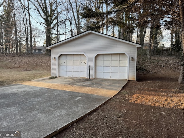 view of garage