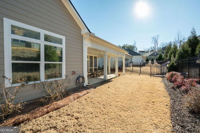 view of yard with a patio area