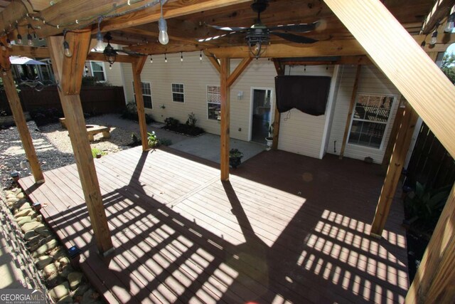 deck featuring ceiling fan