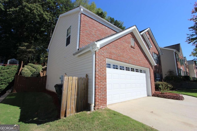 view of home's exterior featuring a garage