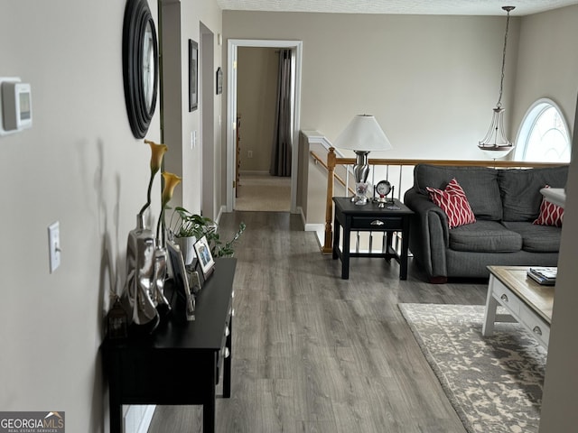 living room featuring hardwood / wood-style flooring