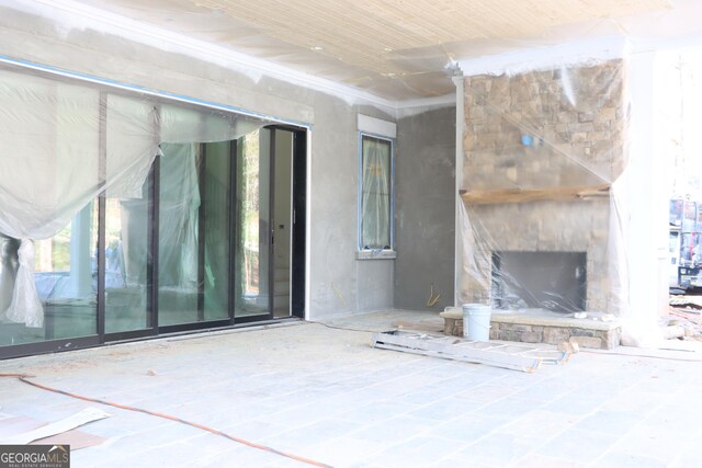 1140 Fox Bnd, Greensboro, GA 30642 - view of patio with a fireplace