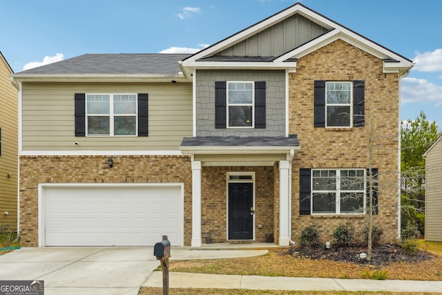 view of front of house with a garage