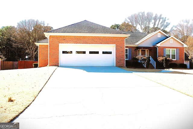 view of front of house with a garage