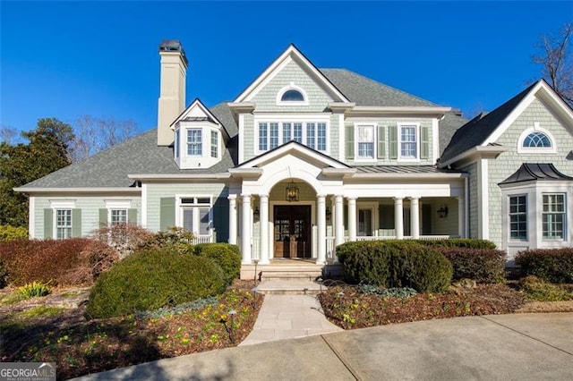 view of front facade with french doors